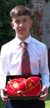 A young Ben with his Welsh caps